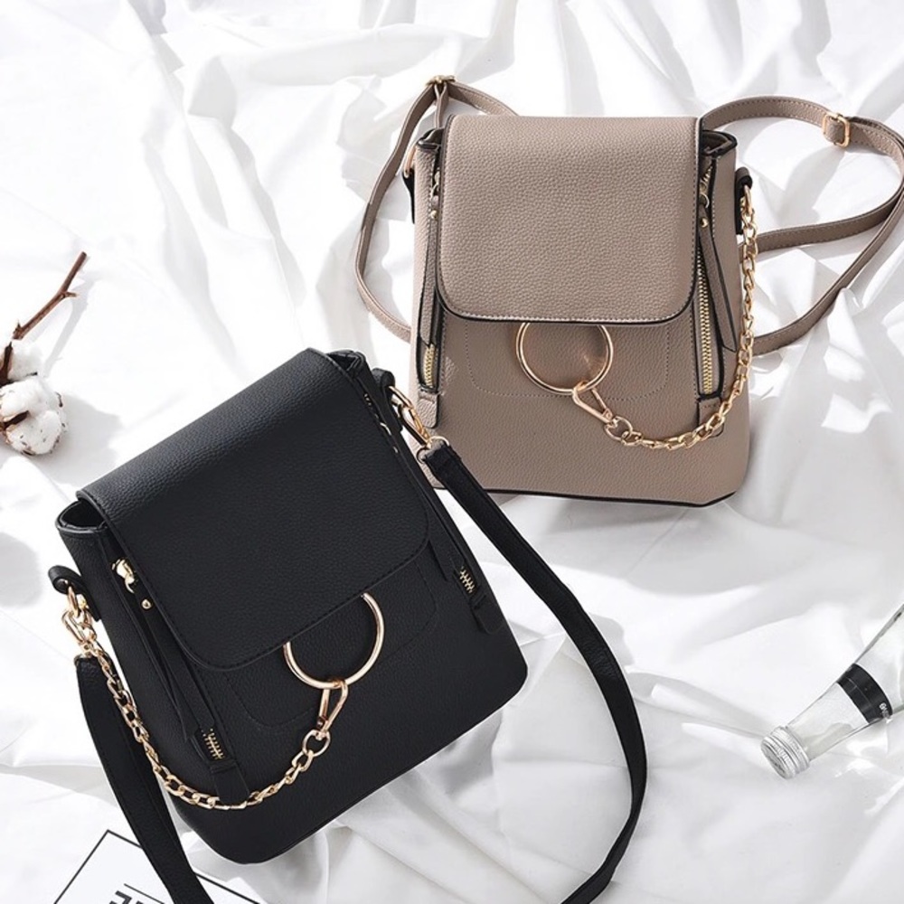 🆕Makenna Taupe Vegan Leather Mini Backpack - Picture 5 of 8